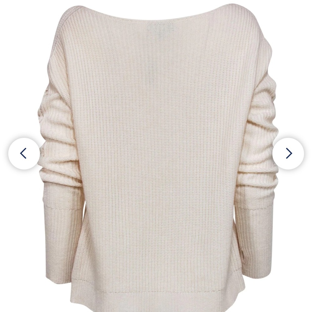 Intermix cashmere wool sweater. Eyelit trim
